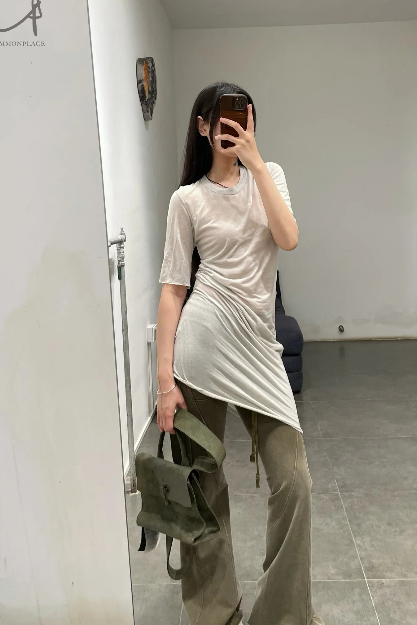 Boris Bidjan Saberi WTS1 series long hand-dyed short-sleeved cotton T-shirt WTS1.LONG FTT00001-HUI gray - Image 14
