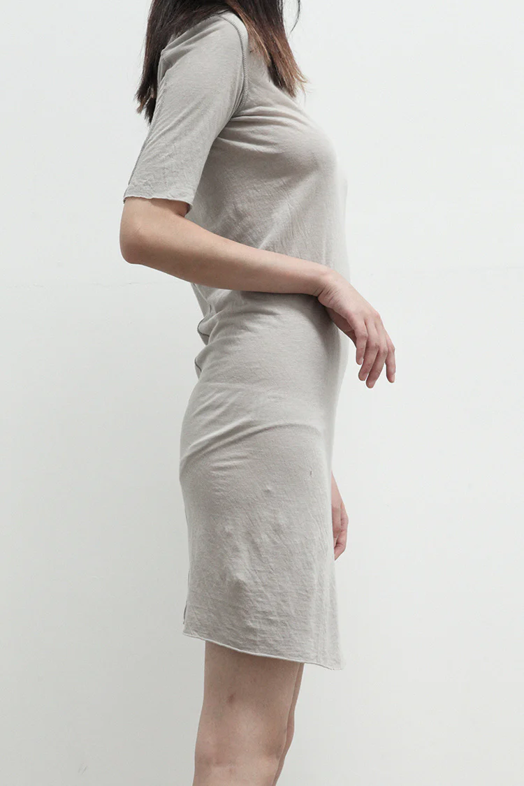 Boris Bidjan Saberi WTS1 series long hand-dyed short-sleeved cotton T-shirt WTS1.LONG FTT00001-HUI gray - Image 8