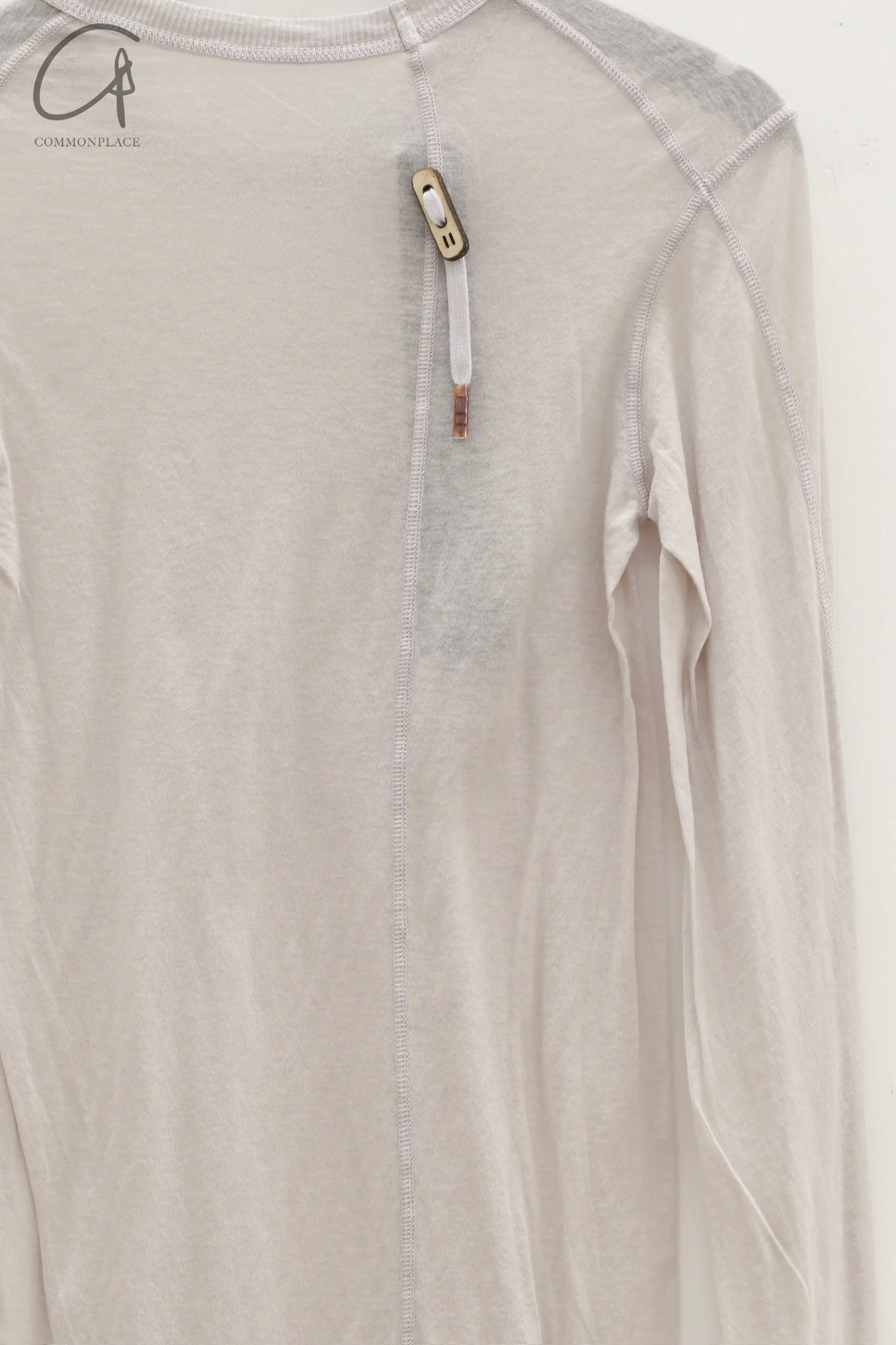 BORIS BIDJAN SABERI WLS1 series women's cotton cashmere long-sleeved T-shirt WLS1.MID FTT00001-QH light gray - Image 3
