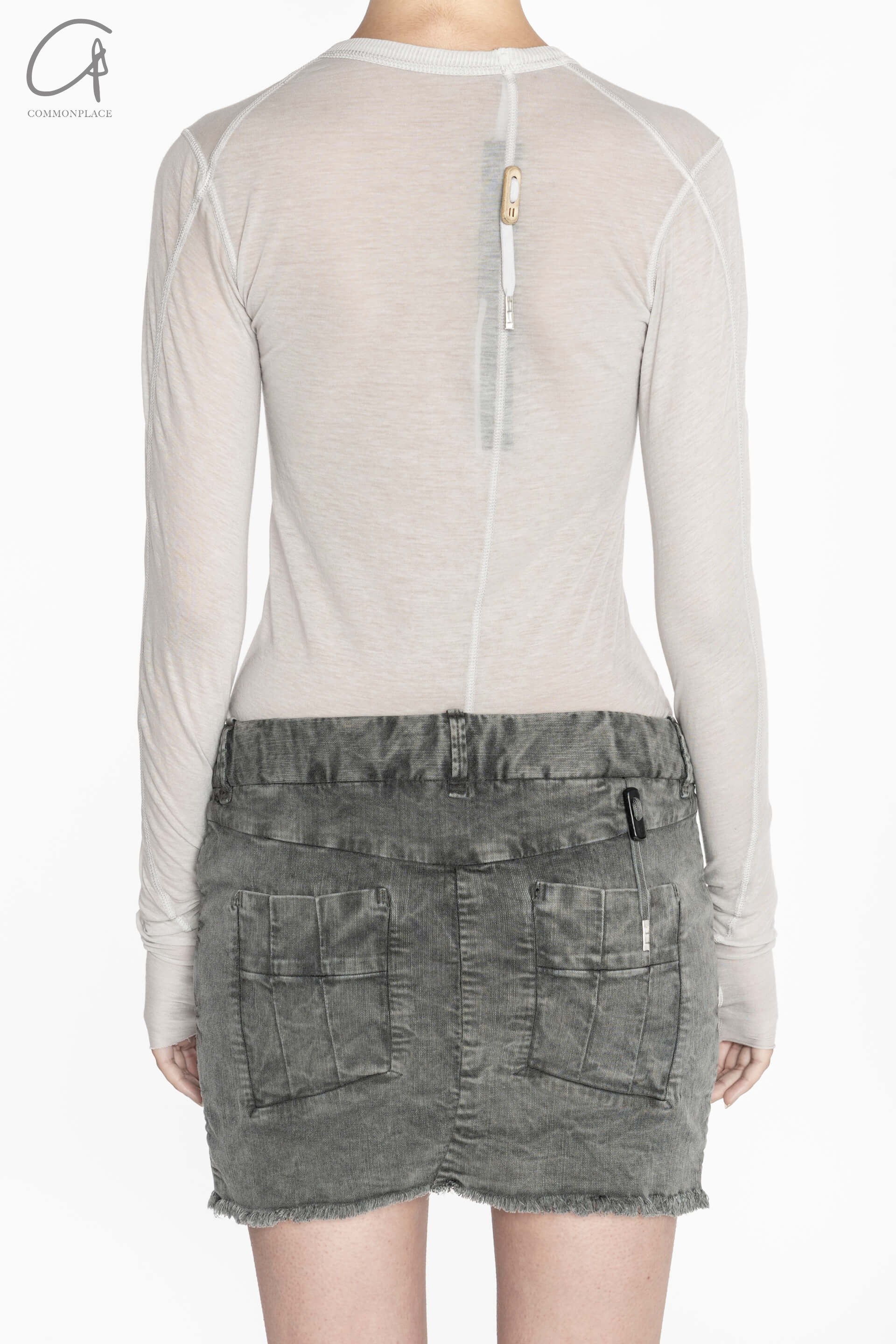 BORIS BIDJAN SABERI WLS1 series women's cotton cashmere long-sleeved T-shirt WLS1.MID FTT00001-QH light gray - Image 7