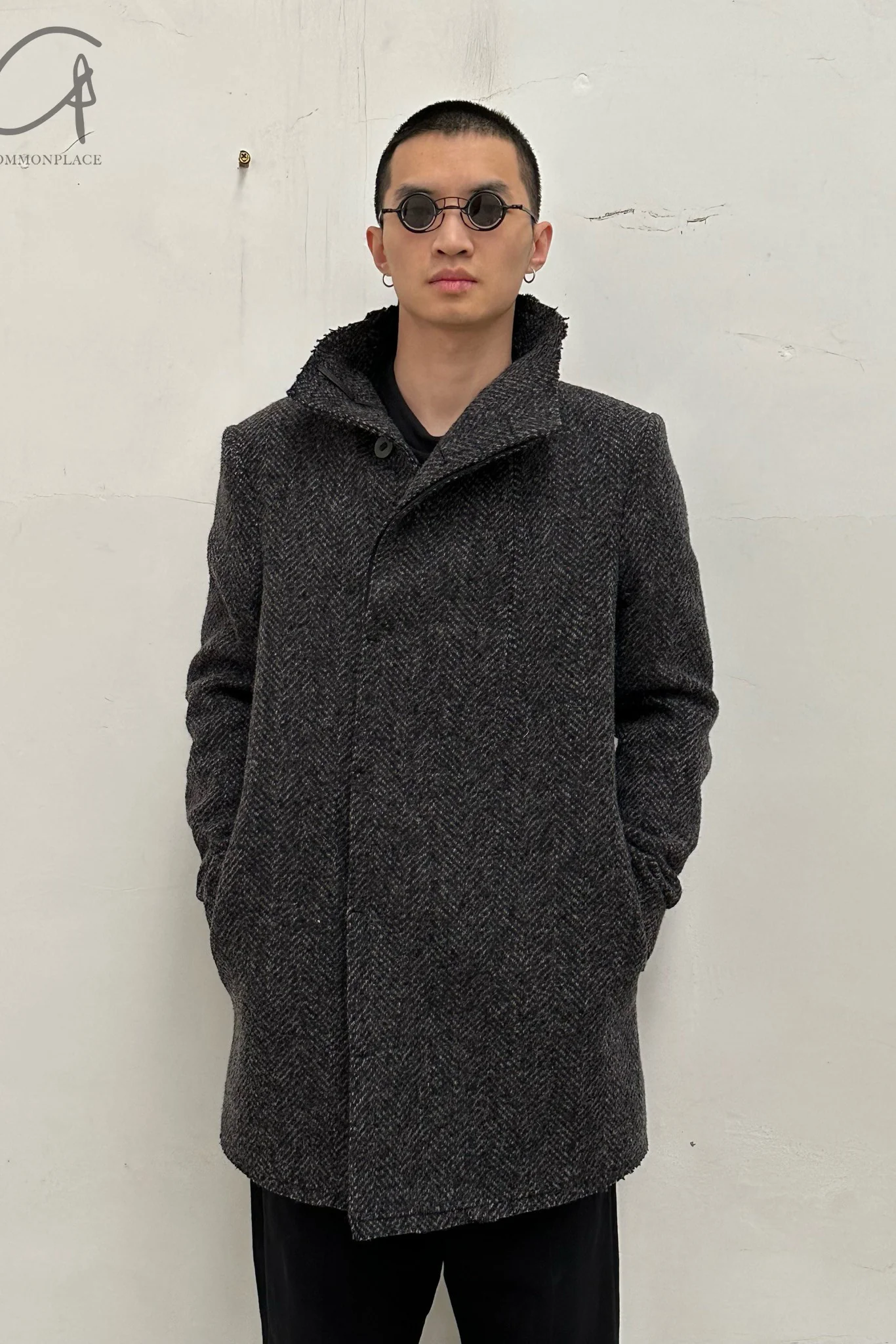 BORIS BIDJAN SABERI Wool Stand Collar Coat COAT SHORT1 F1406D PBBS17 - Image 20
