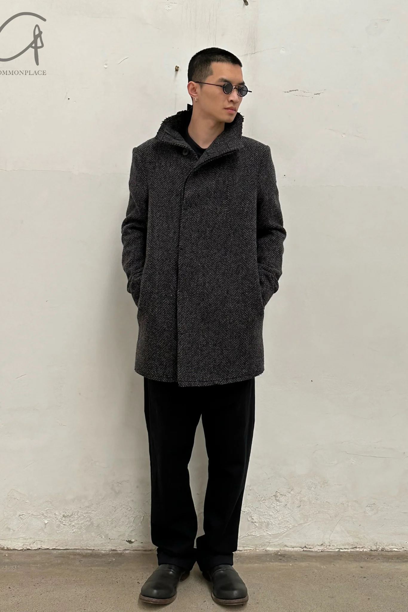 BORIS BIDJAN SABERI Wool Stand Collar Coat COAT SHORT1 F1406D PBBS17 - Image 25