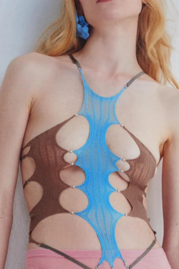 Bronze Rui Zhou 24 Autumn and Winter Translucent Strap Halter RUI-RAW24SF03A-SLZL Aqua/Chestnut Water Blue/Brown Chestnut RAW24SF03 - Image 2