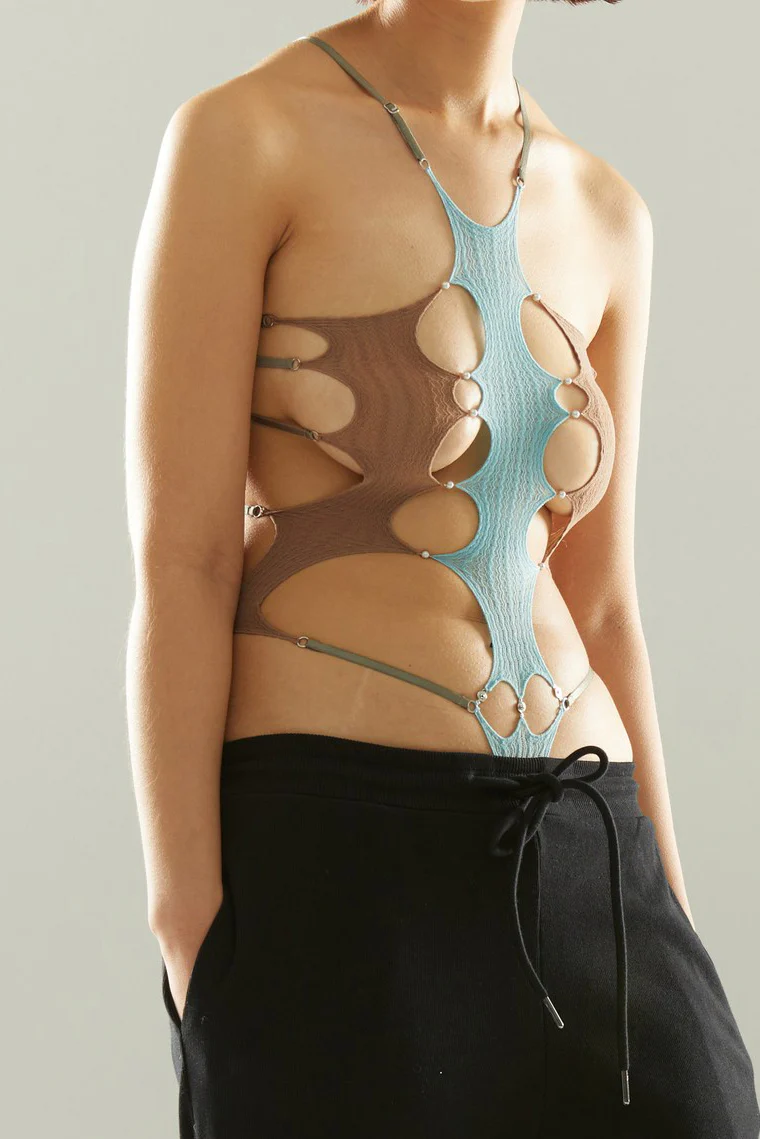 Bronze Rui Zhou 24 Autumn and Winter Translucent Strap Halter RUI-RAW24SF03A-SLZL Aqua/Chestnut Water Blue/Brown Chestnut RAW24SF03 - Image 4
