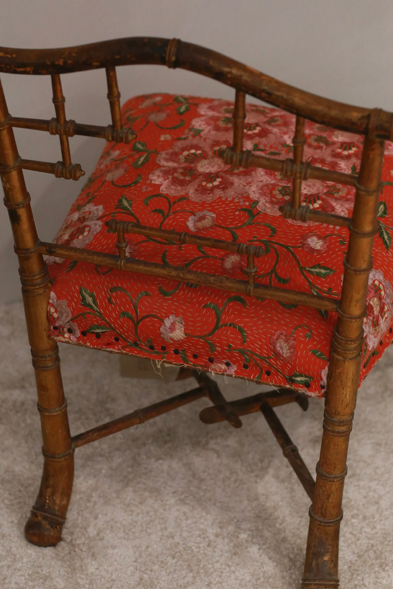 By Walid 19th century low-seated gilded wood French Napoleon III chair/footrest BW-BYW-CHAIR/599 Chair - Image 2