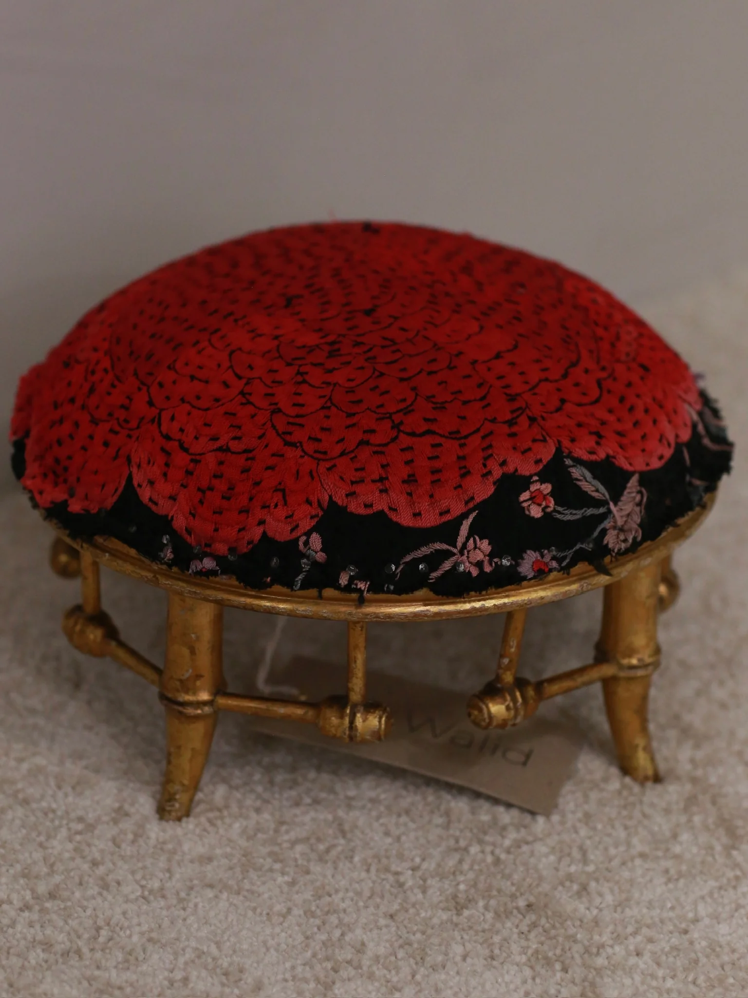 By Walid 19th century low-seated gilded wood French Napoleon III chair/footrest BW-BYW-CHAIR/599 footrest - Image 3