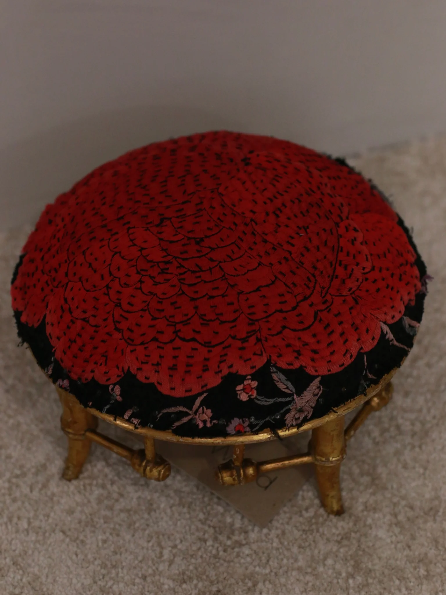 By Walid 19th century low-seated gilded wood French Napoleon III chair/footrest BW-BYW-CHAIR/599 footrest - Image 4