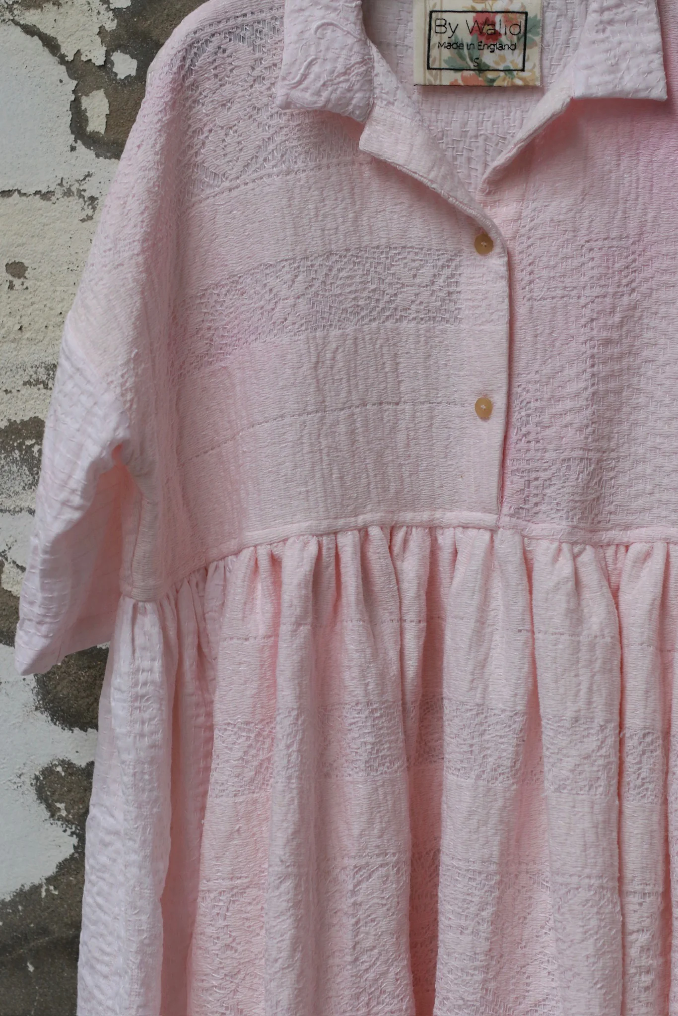 By Walid Backed Lace Dress Antique Fabric UK BW-140744W-PINK - Image 2