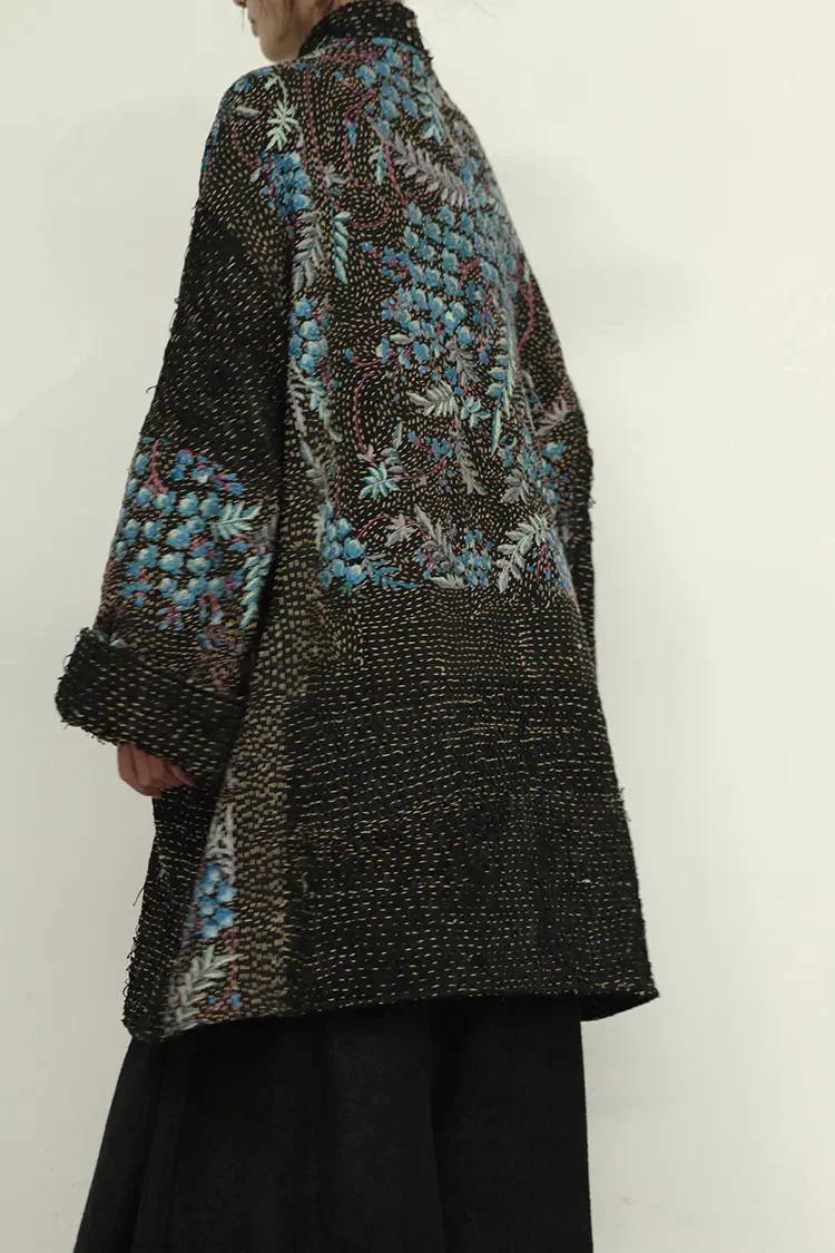 By Walid Basma coat black 1700220WW SS21 - Image 4