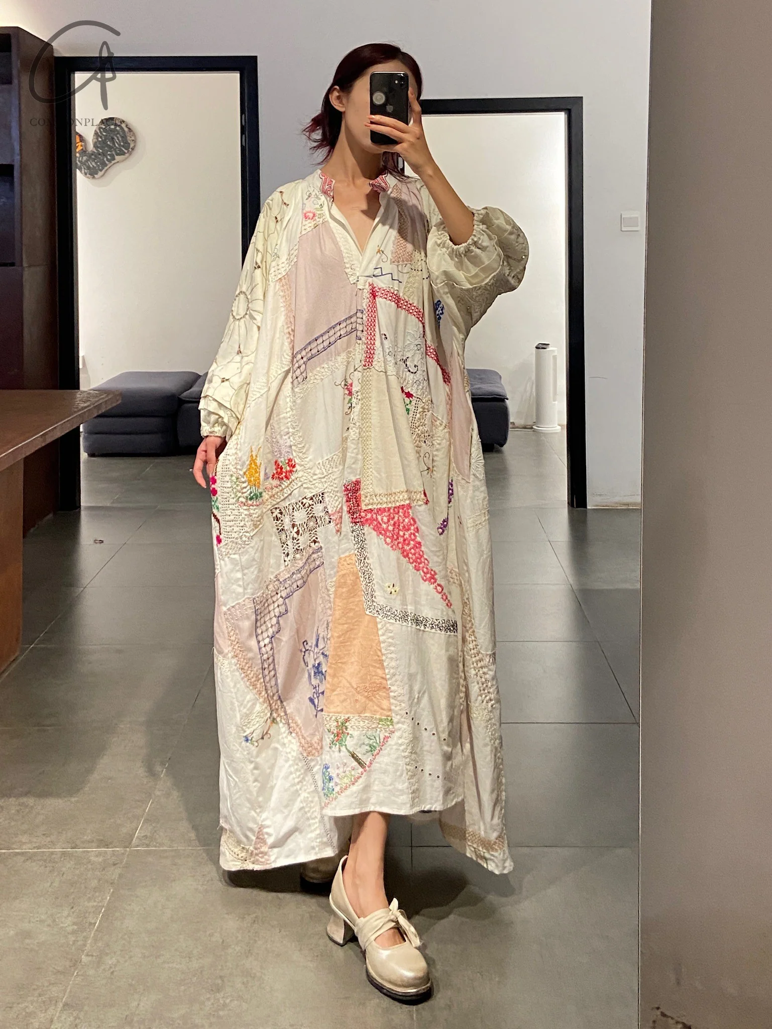 By Walid DORIS Dress Handmade Embroidery Antique Fabric BW-1402010W-ZY Natural - Image 14