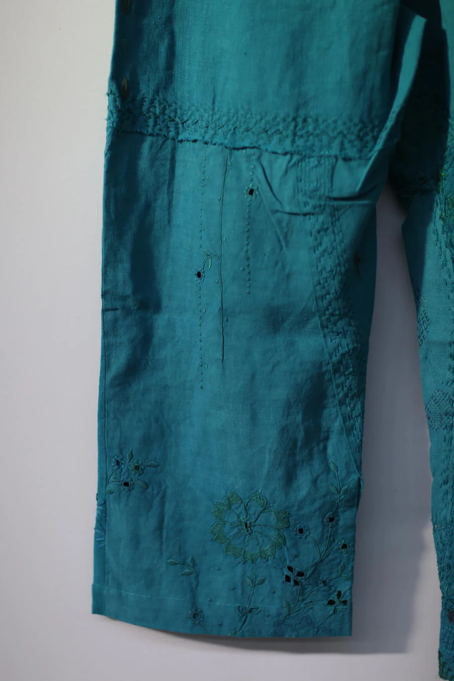 By Walid Juan trousers 1311263m SS22 blue -green - Image 3