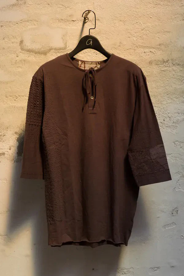 By Walid (lace T-shirt) LACE NECK TIE UNI - Image 4