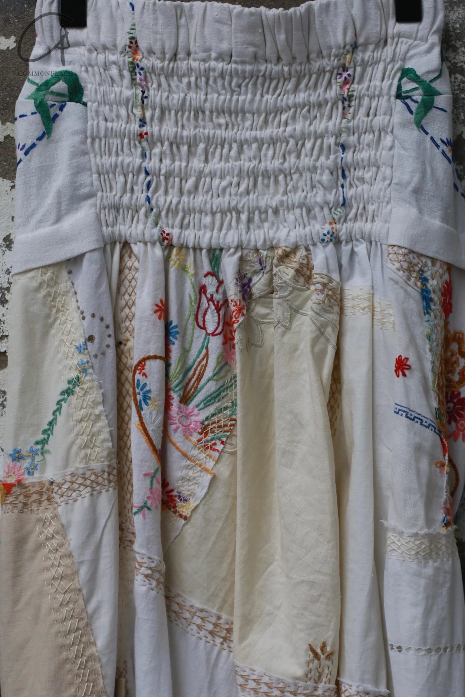 By Walid LILLY Skirt/Dress Unique UK Handmade Embroidery BW-140209W-TR Natural - Image 3