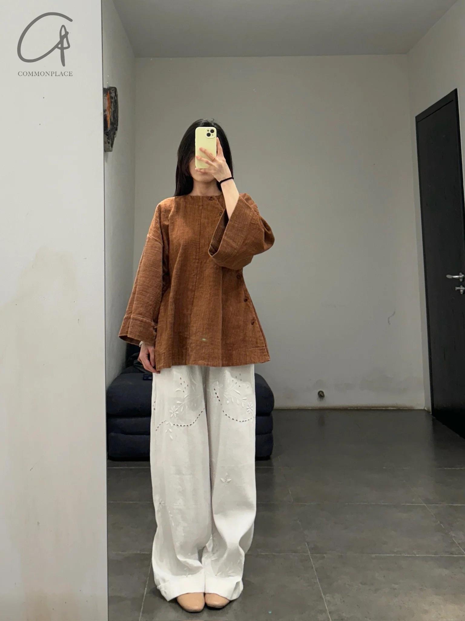 By Walid SYD trousers, antique fabric, handmade in England, BW-130206W-TR, natural - Image 22