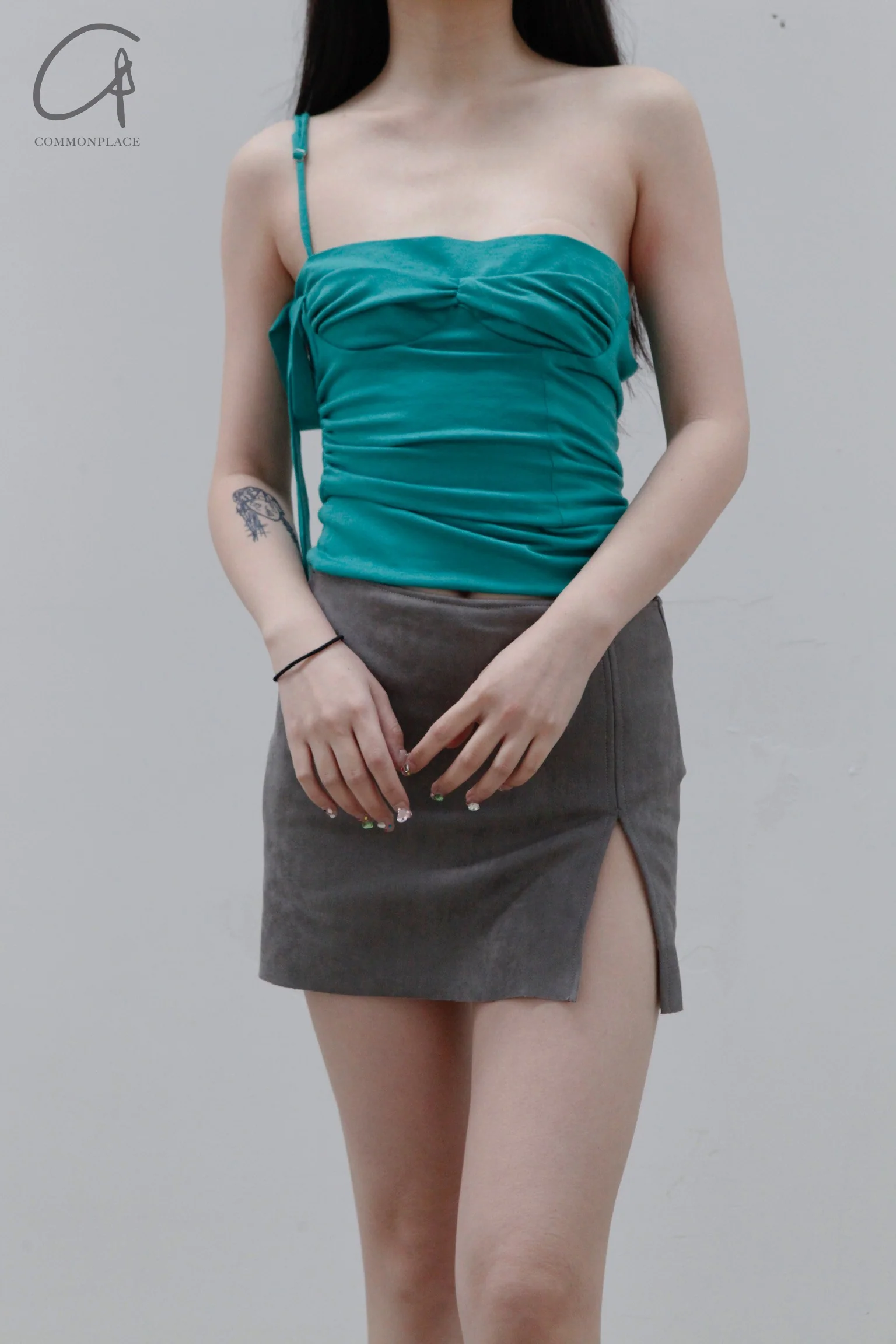 CARO CHIA Marquis Green Pleated Top CCCP2202 - Image 5