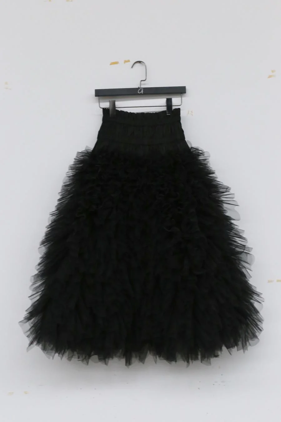 Caroline Hu black thin gauze load -leaf elastic skirt CHRS23SK03 - Image 4