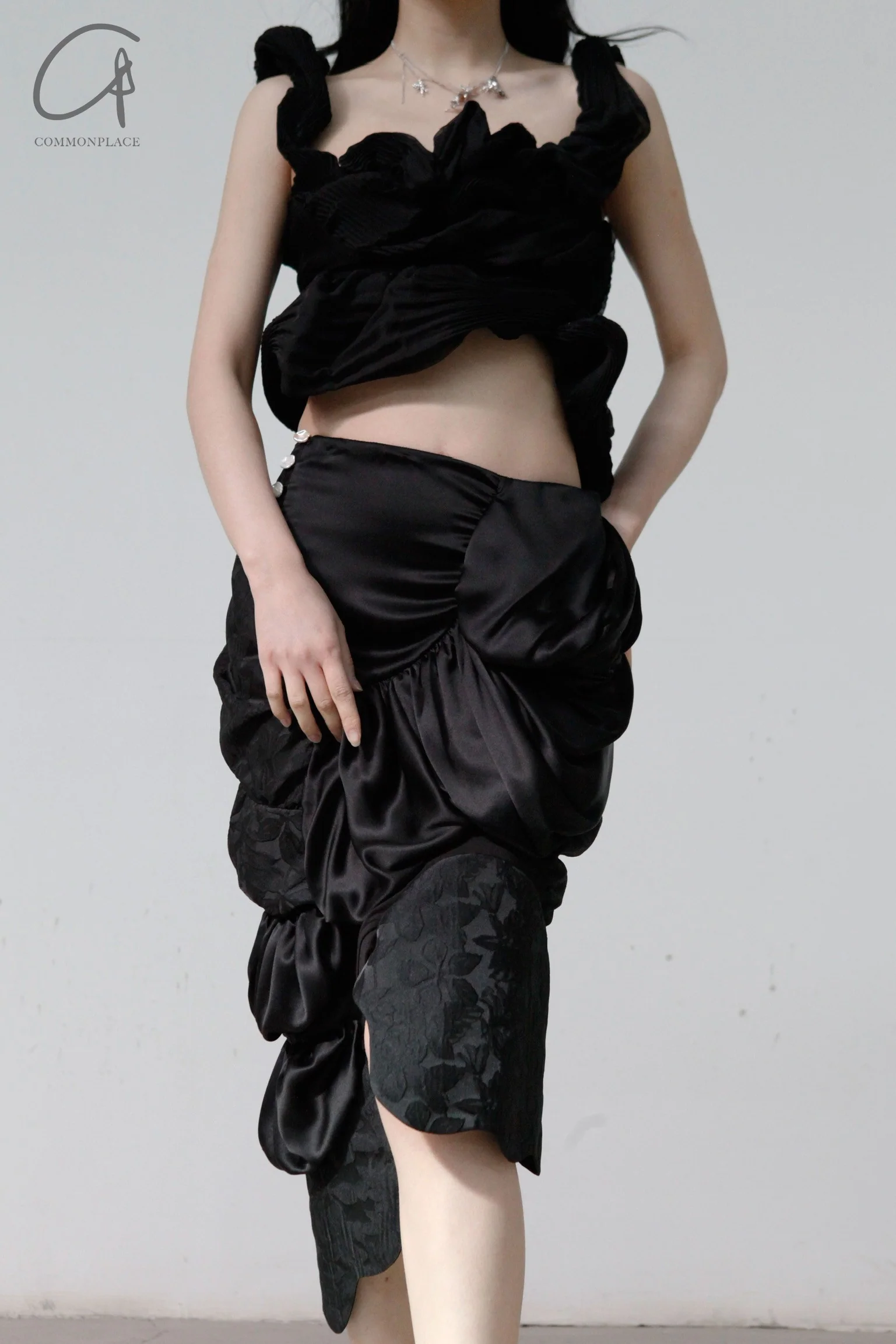 CAROLINE HU Crinkled Shell Top SS22BKT02 - Image 2