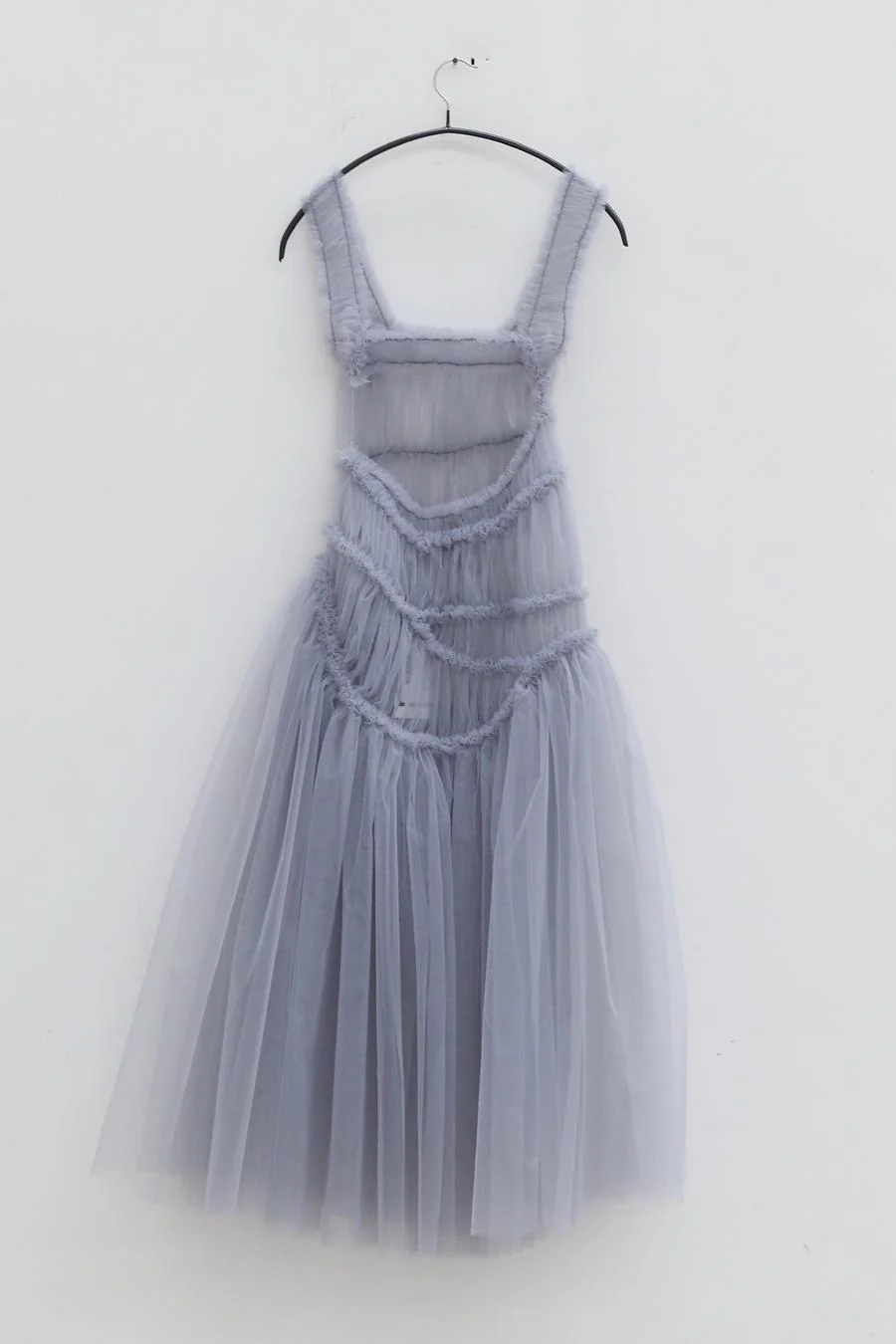 CAROLINE HU Frilled Tulle Dress SS22GYD09 Grey - Image 5