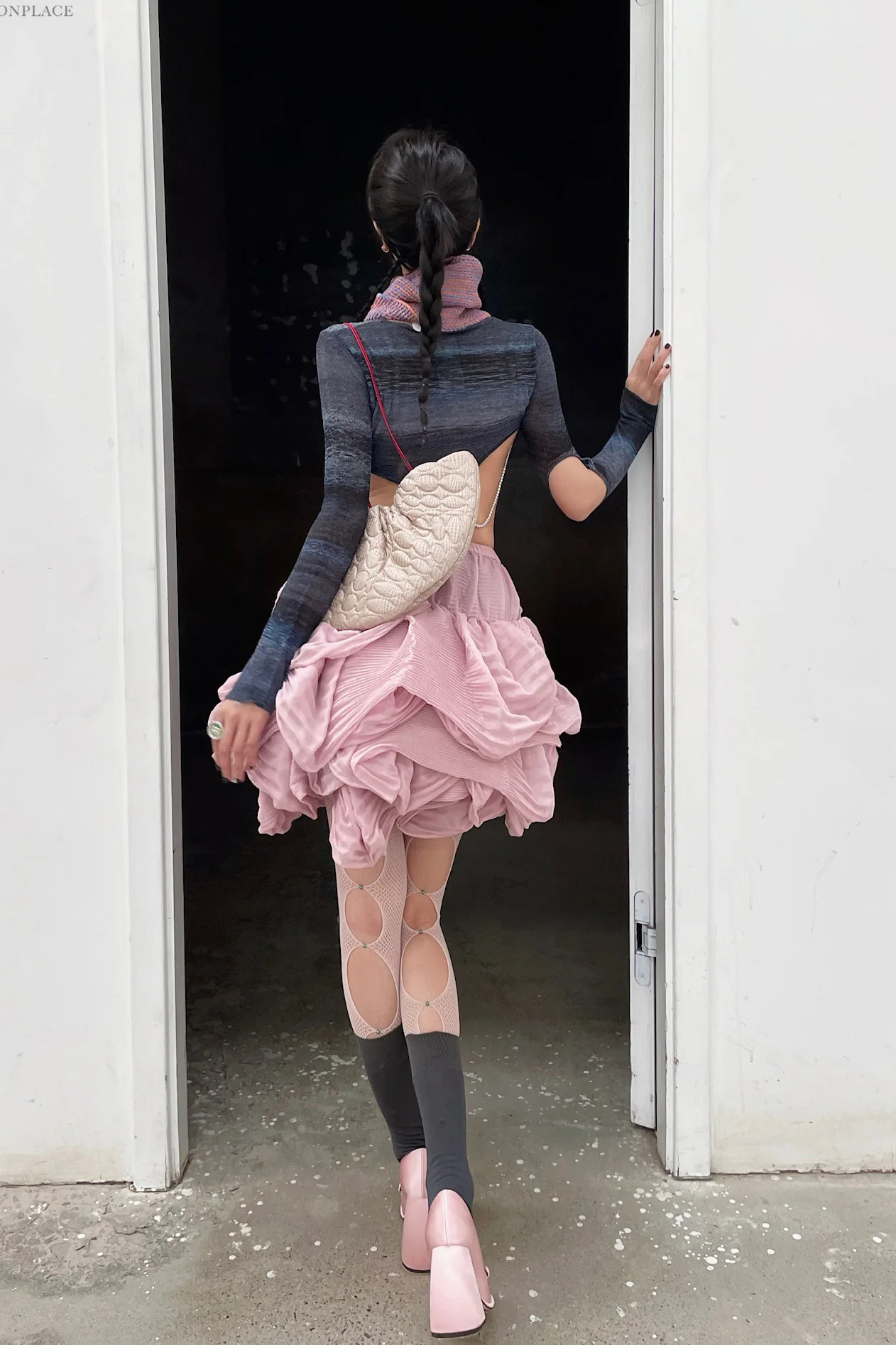 CAROLINE HU Jellyfish pleated skirt SS22PKSK03 Pink PCH6 - Image 18