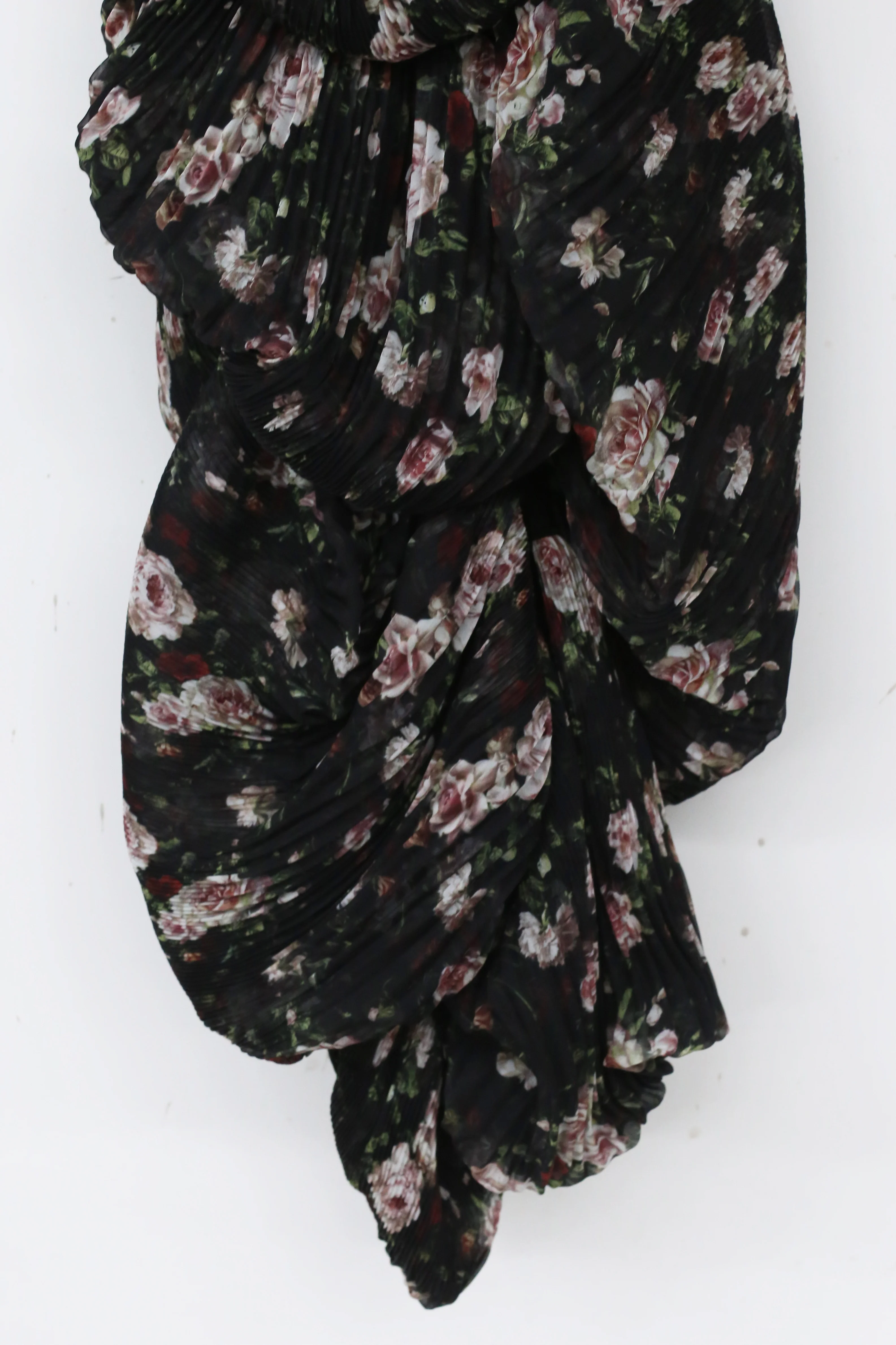 CAROLINE HU pleated asymmetric flower dress AW21BKPRTD02S - Image 11
