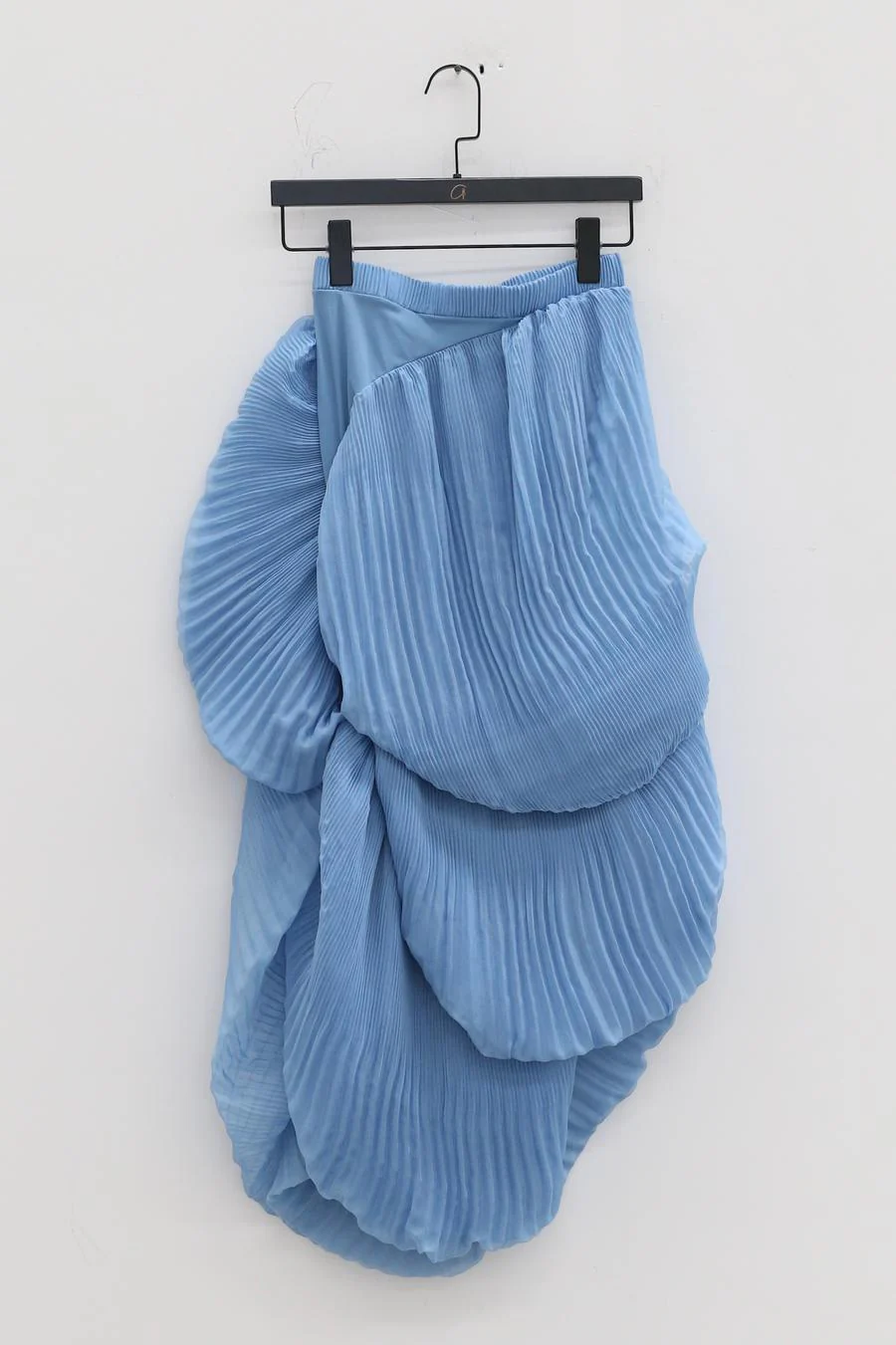 CAROLINE HU Pleated Shell Skirt SS22BUSK05 Blue PCH5 - Image 7