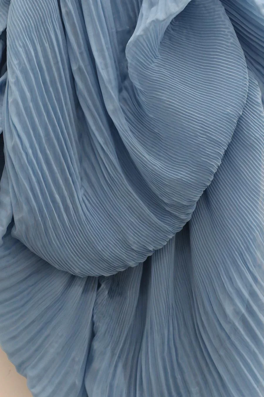 CAROLINE HU Pleated Shell Skirt SS22BUSK05 Blue PCH5 - Image 9