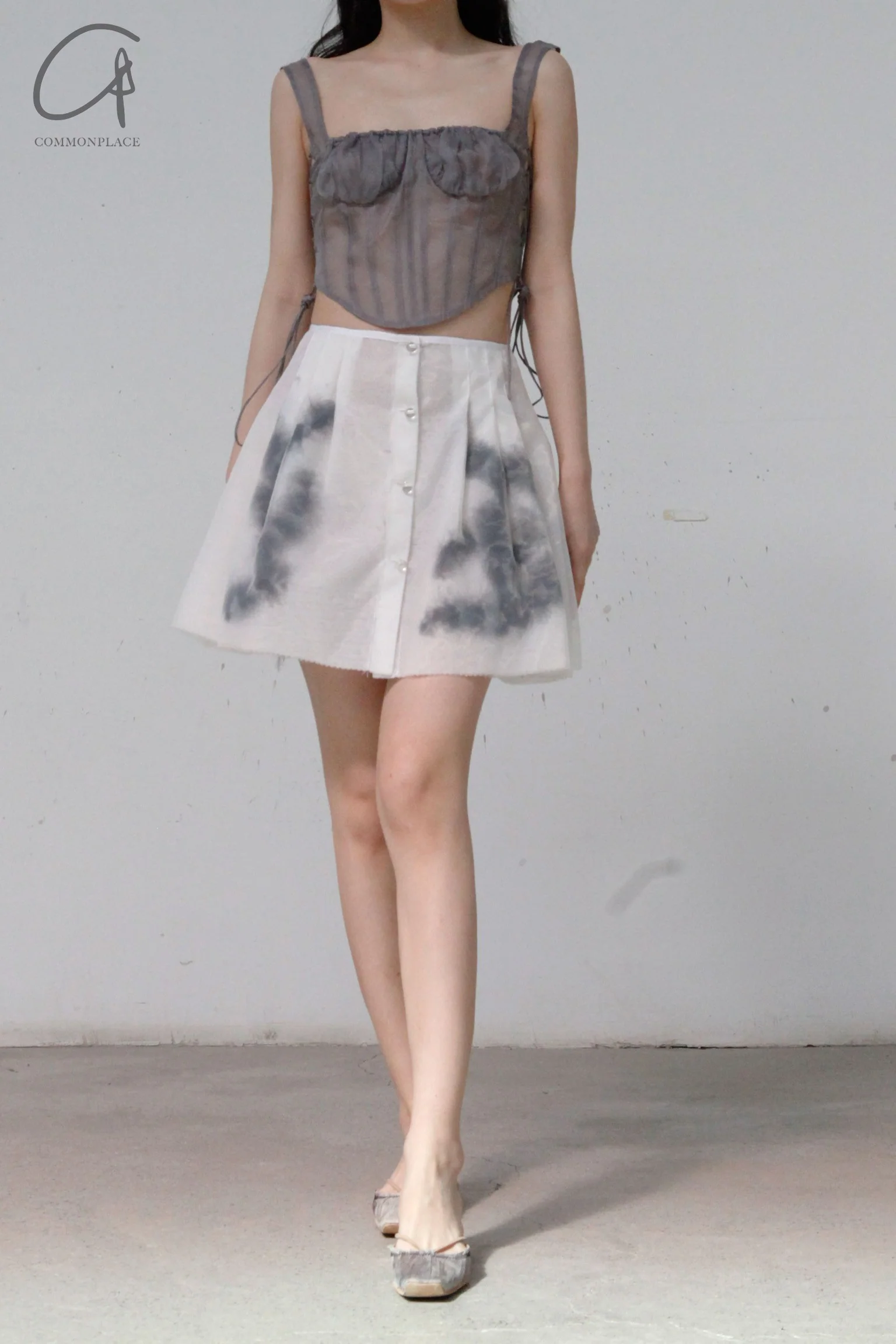 CAROLINE HU Silk Corset SS22GYT03 Grey PCH4 - Image 4