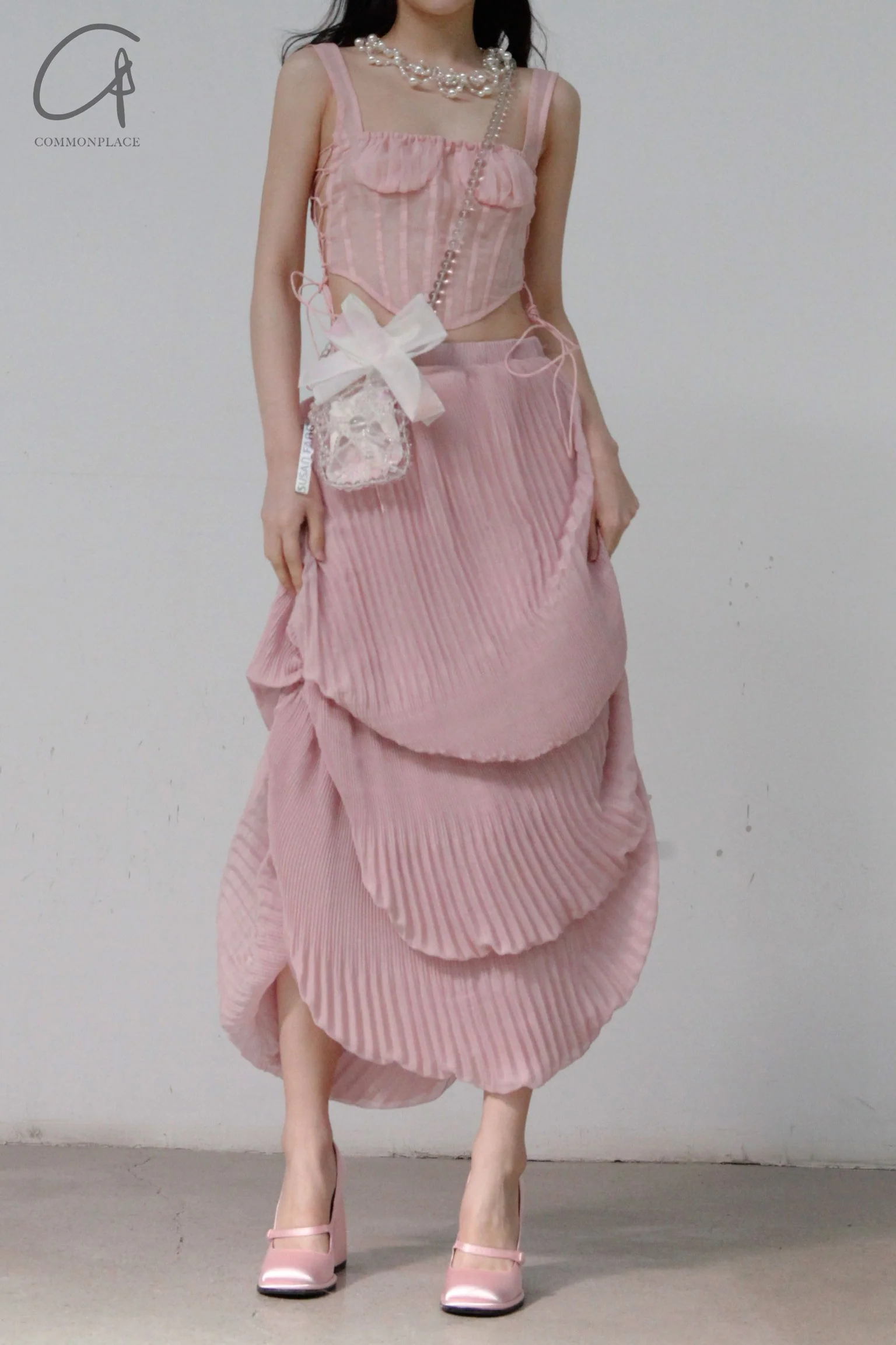 CAROLINE HU Silk Corset SS22PKT03 Pink PCH4 - Image 3