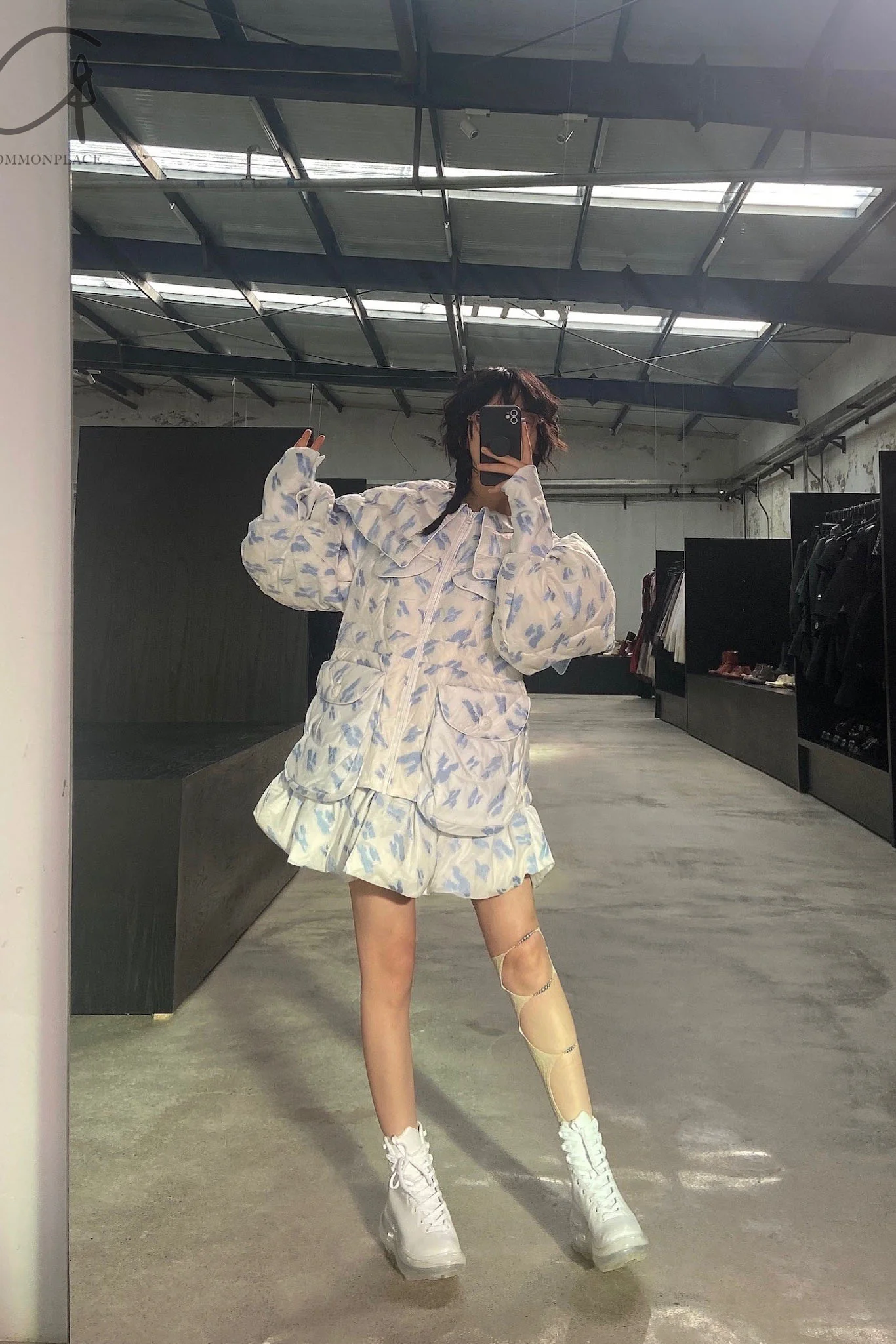 CHENPENG Baroque Porcelain Down Jacket CP21AWJ026ACPC355 Seaweed Blue PCP3 - Image 14