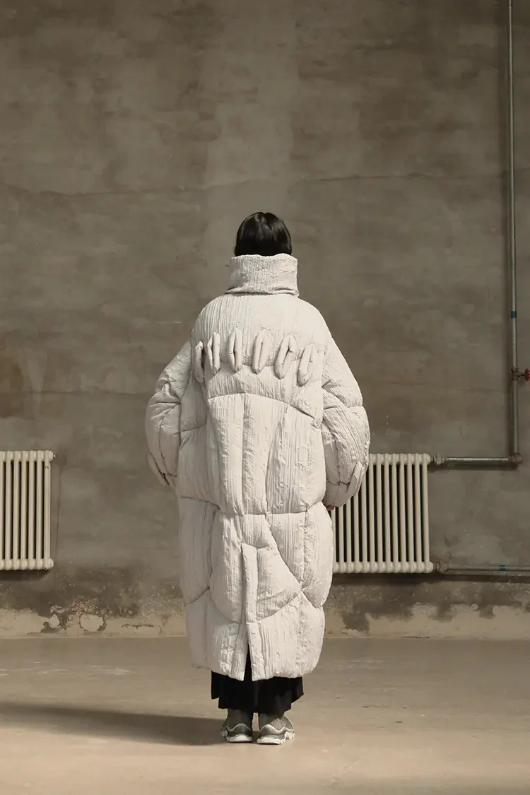 CHENPENG gray drawstring egg-shaped down coat CP20AWJ003 - Image 6