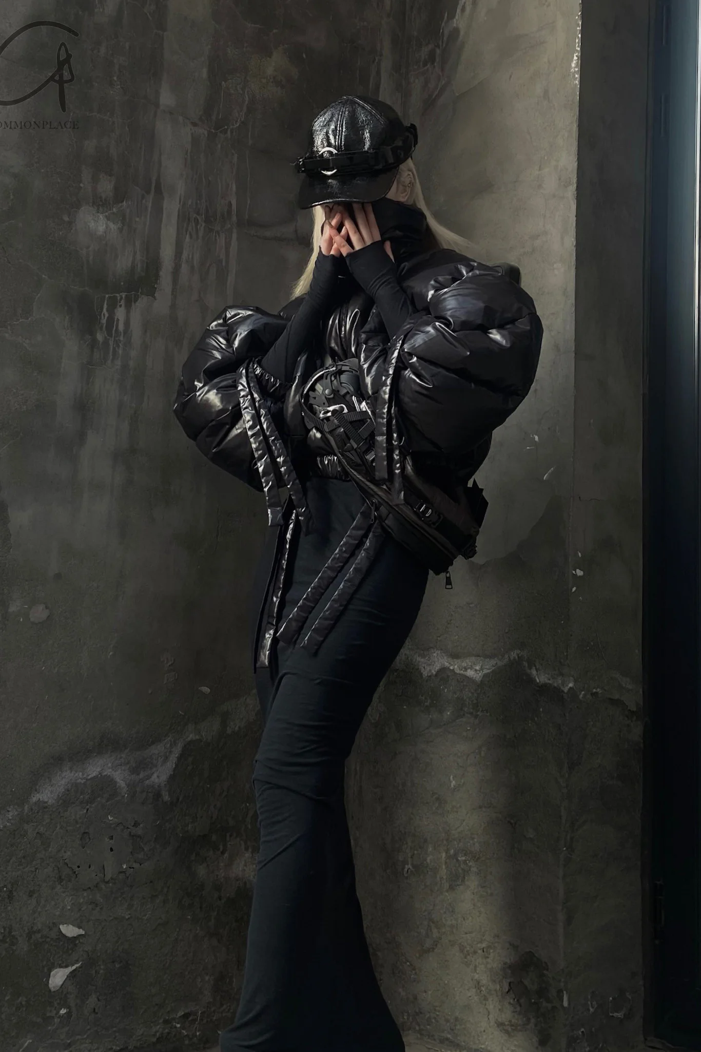 CHENPENG leaf down jacket CP22AWJ011 oil surface black - Image 5