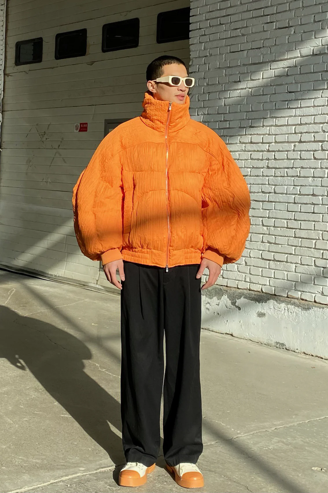 CHENPENG Orange Pleated Puffer Jacket CP20AWJ015 - Image 21