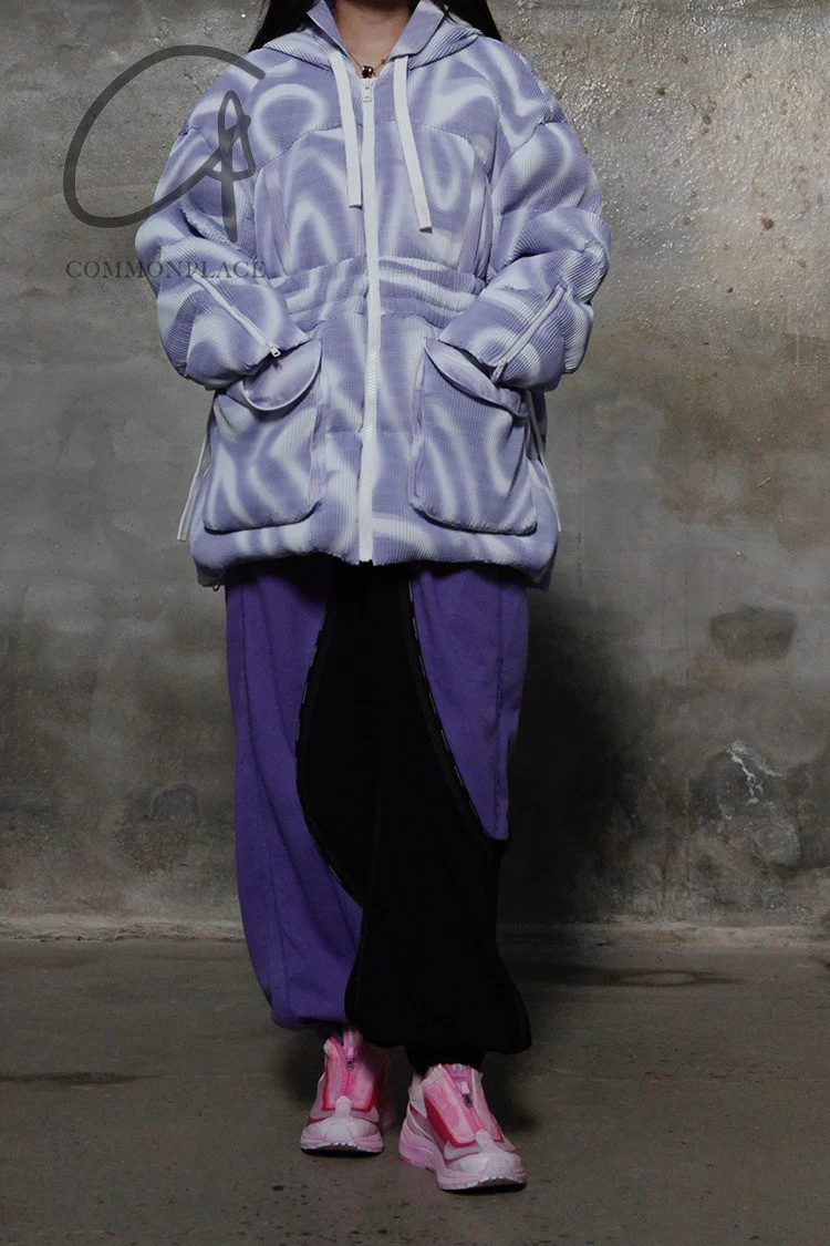 CHENPENG Sea Cucumber Down Jacket CP21AWJ008CPC361 Water Wave Purple - Image 9