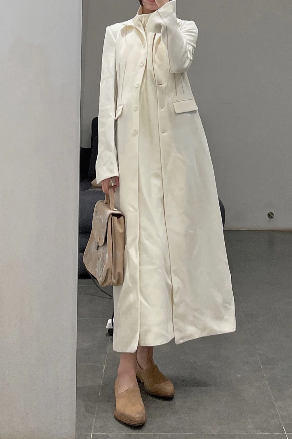 Cherevichkiotvichki 109 Collection British Handmade Calfskin Double Lock Bag PC2 Nude Hand Painted - Image 21