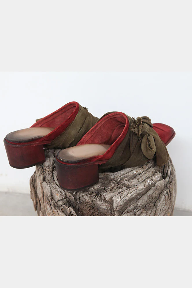 Cherevichkiotvichki 10SS17 MID-HEEL MULE FADED RED mid-heel mules faded red & mustard green PC6 - Image 11