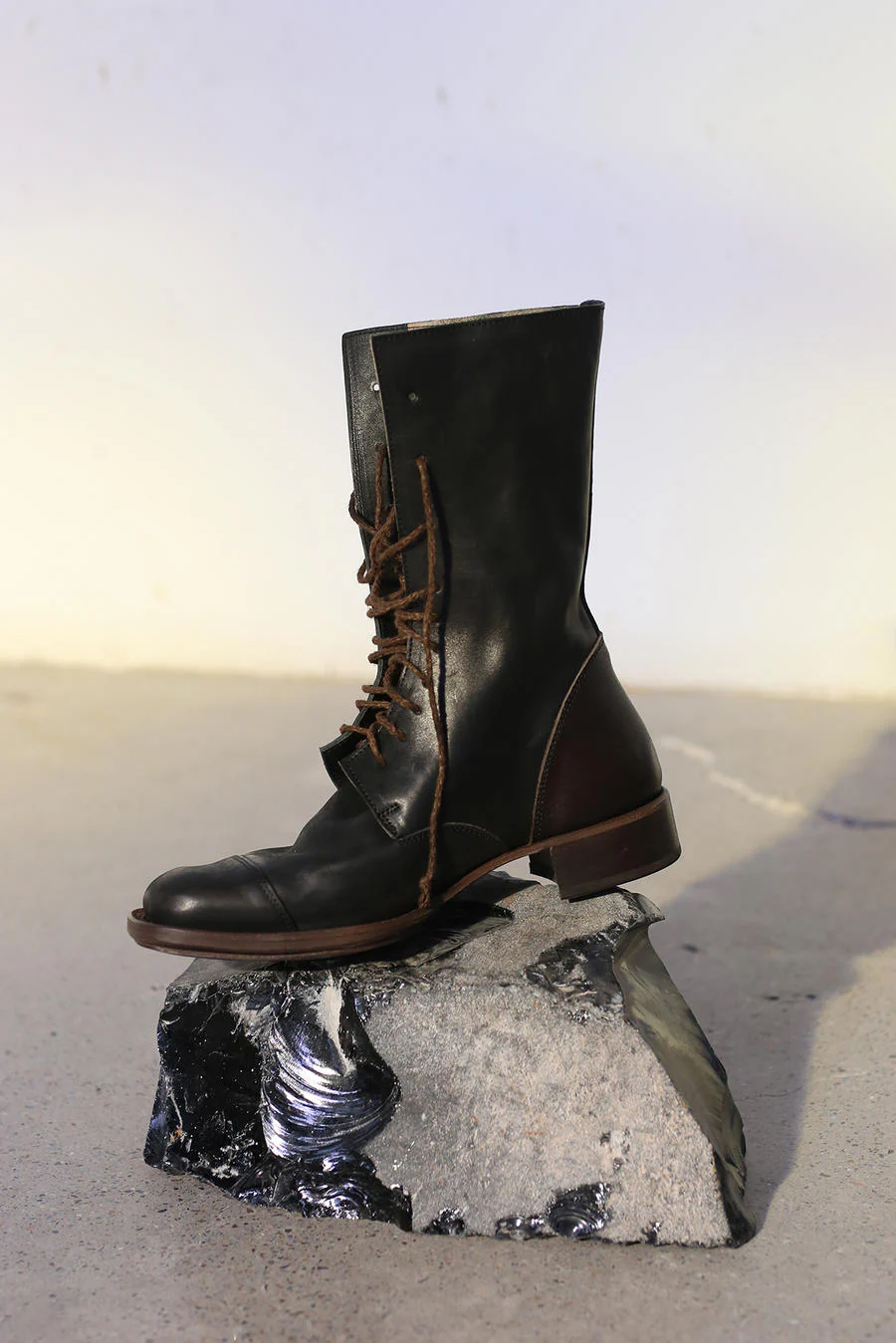 Cherevichkiotvichki 27 series cowhide square black mid-calf boots handmade in the UK 27-2020 black - Image 4