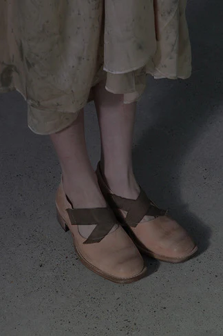 Cherevichkiotvichki cross elastic square toe shoes Handmade in the UK 03-2020 Brown - Image 5