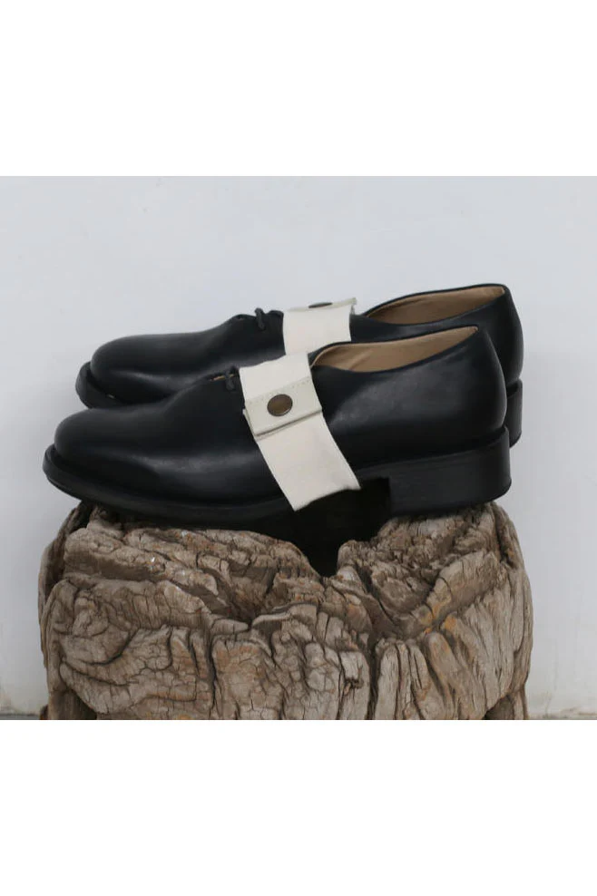 Cherevichkiotvichki 38 series low-top calfskin straps Derby Handmade in England CHE- 38-2020-HEINP PC088 Black cowhide white straps - Image 5