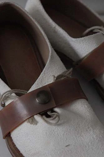 Cherevichkiotvichki flip horse leather lace-up square shoes 03SS19 - Image 4