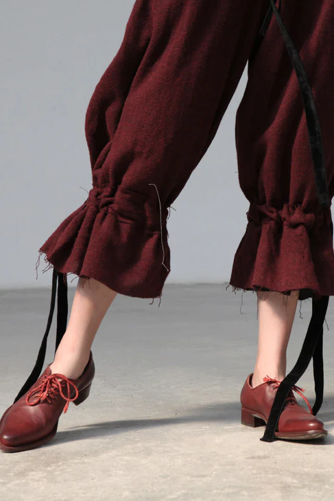 Cherevichkiotvichki waxed calfskin pointed toe derby low-top shoes handmade in England CHE-07SS18-HONG red PC19 - Image 7