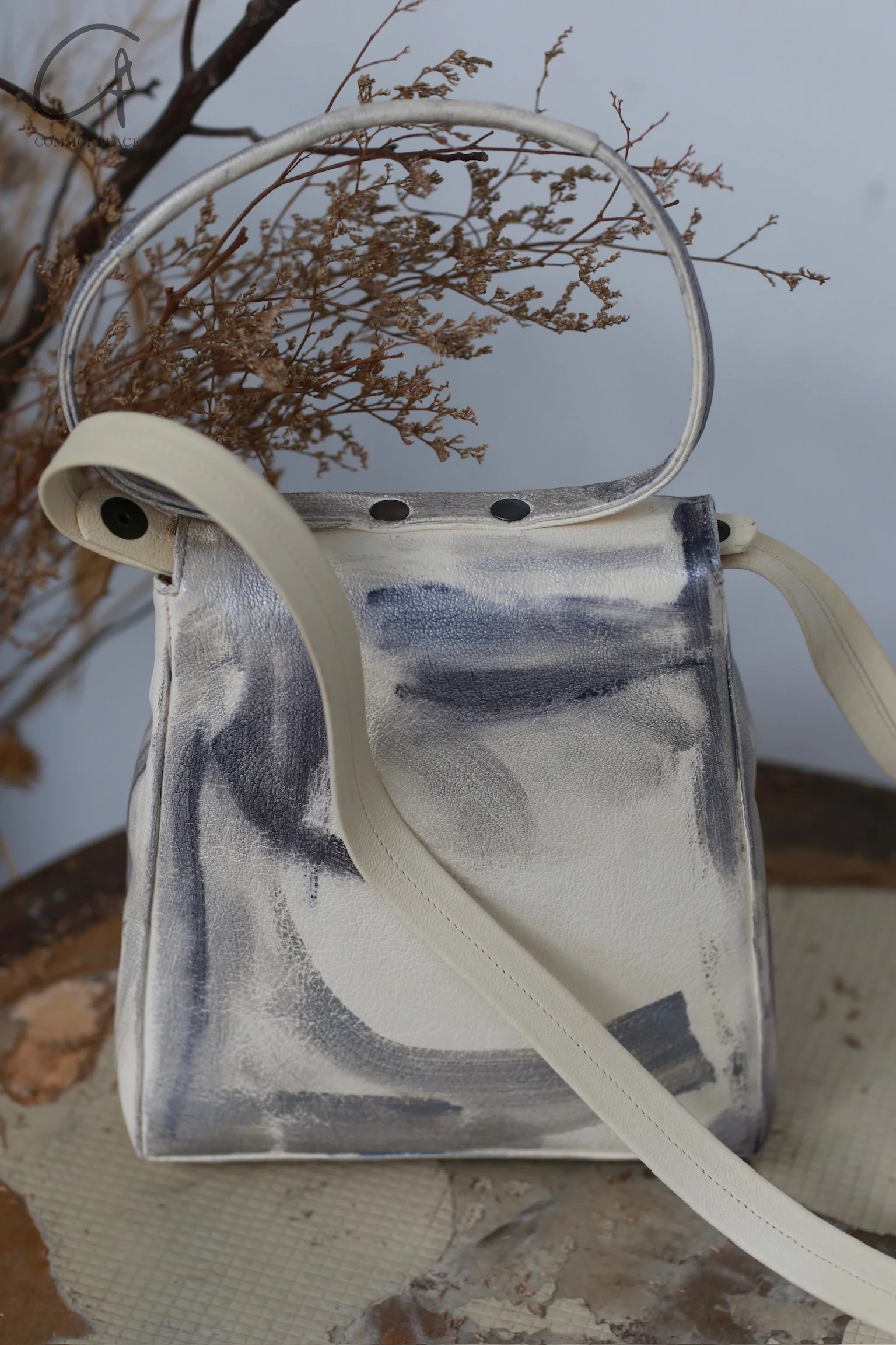 Cherevichkiotvichki Mini Rectangular Lock Pouch Clutch 101-B Silver Painted - Image 4