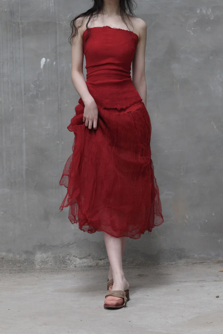 Cherevichkiotvichki 15 series silk strap mosinka closed toe slippers CHE-15SS17-TSHONG faded red - Image 22