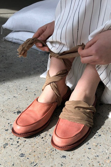 Cherevichkiotvichki 15 series silk strap mosinka closed toe slippers CHE-15SS17-TSHONG faded red - Image 6