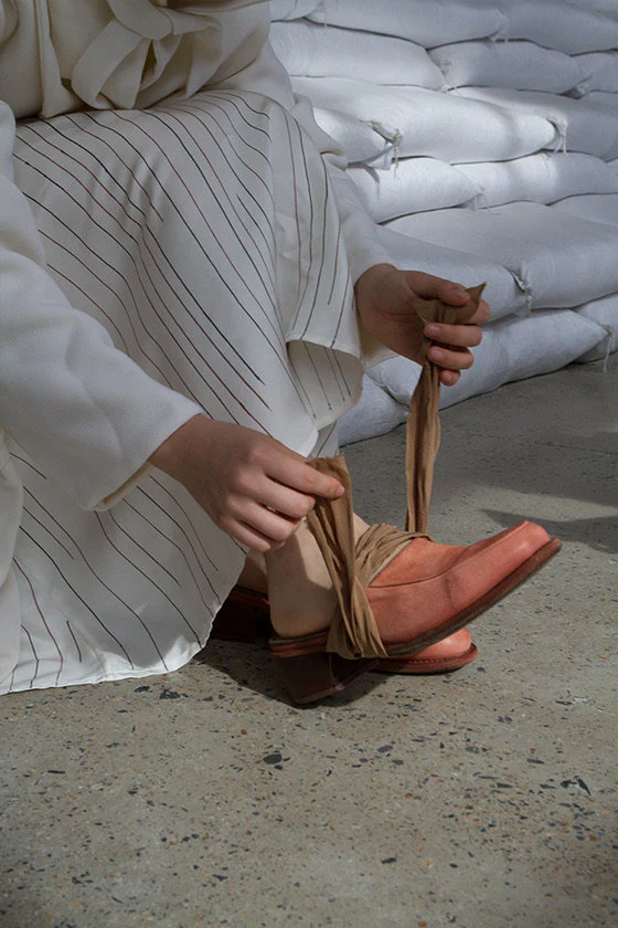 Cherevichkiotvichki 15 series silk strap mosinka closed toe slippers CHE-15SS17-TSHONG faded red - Image 8
