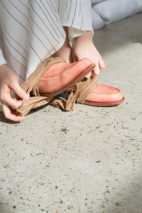 Cherevichkiotvichki 15 series silk strap mosinka closed toe slippers CHE-15SS17-TSHONG faded red - Image 9