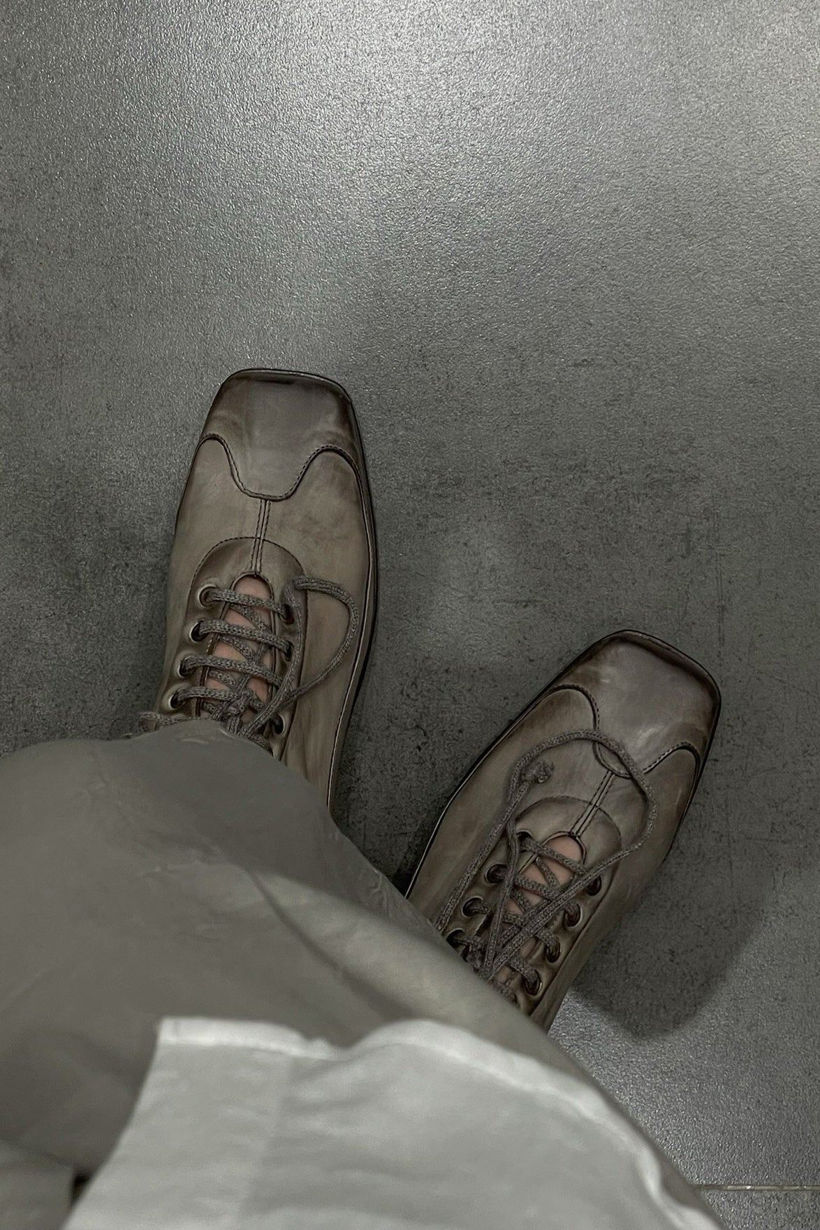 Cherevichkiotvichki soft cowhide square toe boots series LS6 gray - Image 7