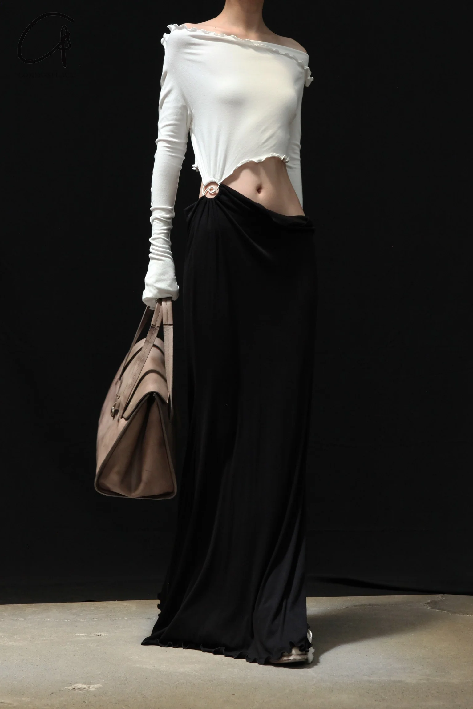 Cherevichkiotvichki waxed calfskin large handbag handmade in England CHE-116-ZIHUI purple-grey - Image 9