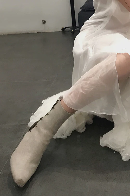 Cherevichkiotvichki x Michael Mori's Archive joint patchwork high-top shoes CHE-MMA16-BAILV white and green - Image 7