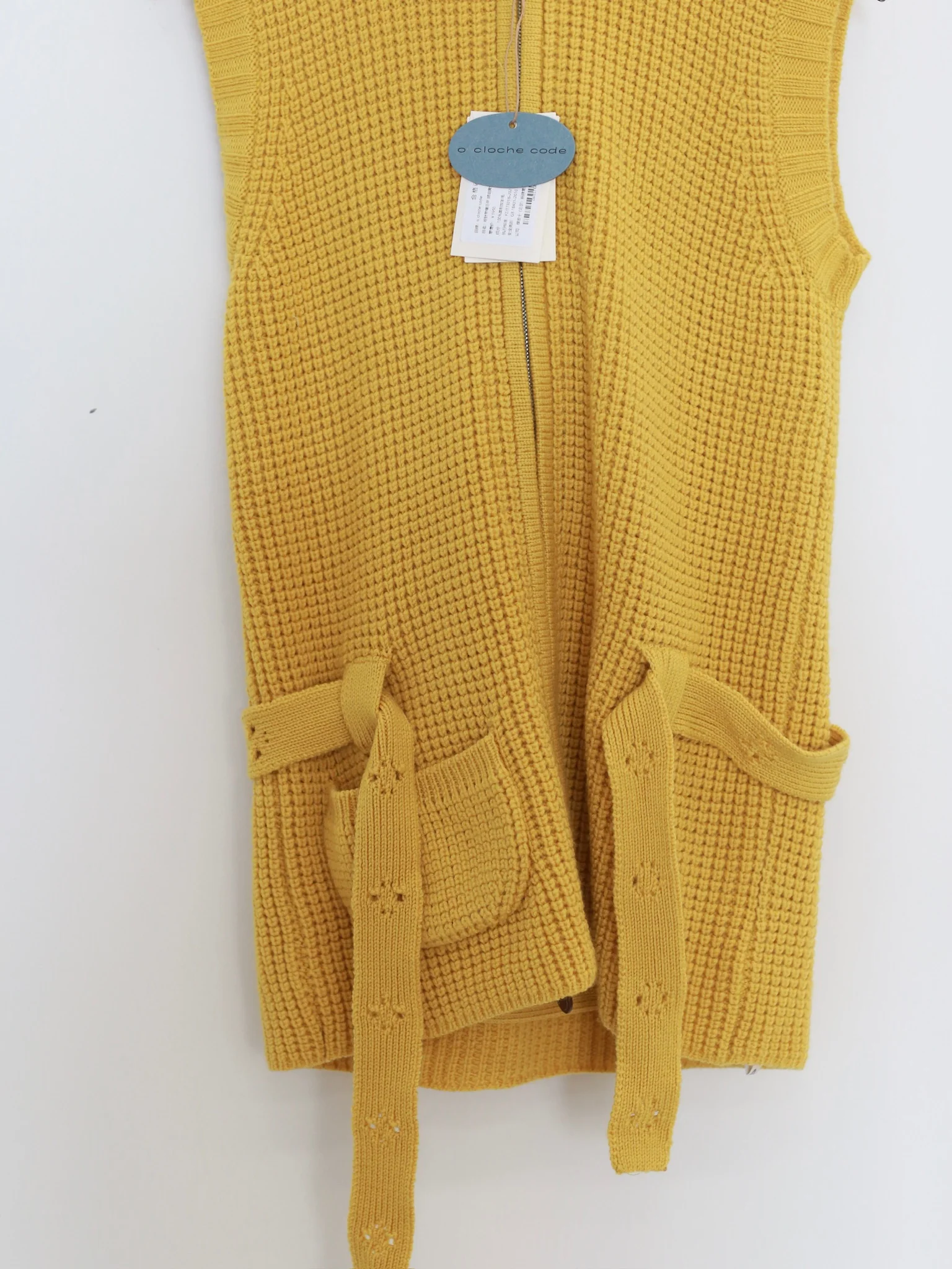 o cloche code Coarse needle hooded vest OCC-OH01T888C-HPH (CORONA amber yellow OH01T888) - Image 3