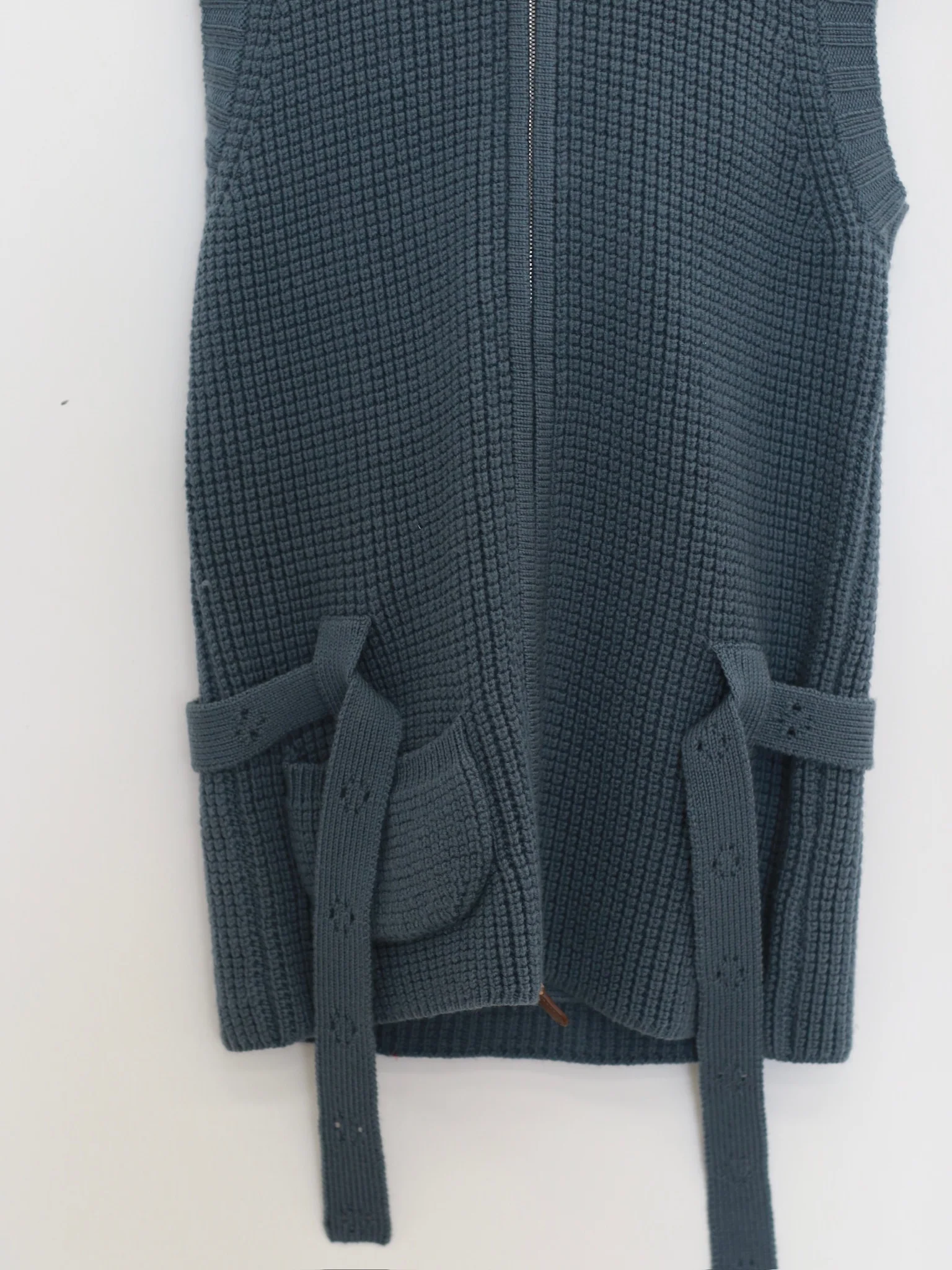 o cloche code chunky knit hooded vest OCC-OH01T888C-METL (Maltese Blue OH01T888) - Image 3